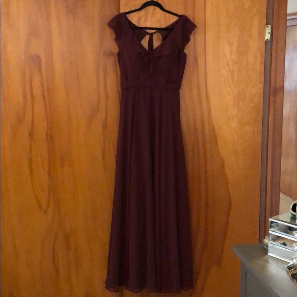 Maroon bridesmaid dress